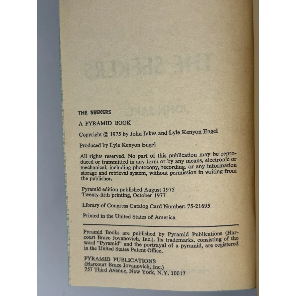 John Jakes The Seekers Paperback Pyramid Vintage American vintage Series